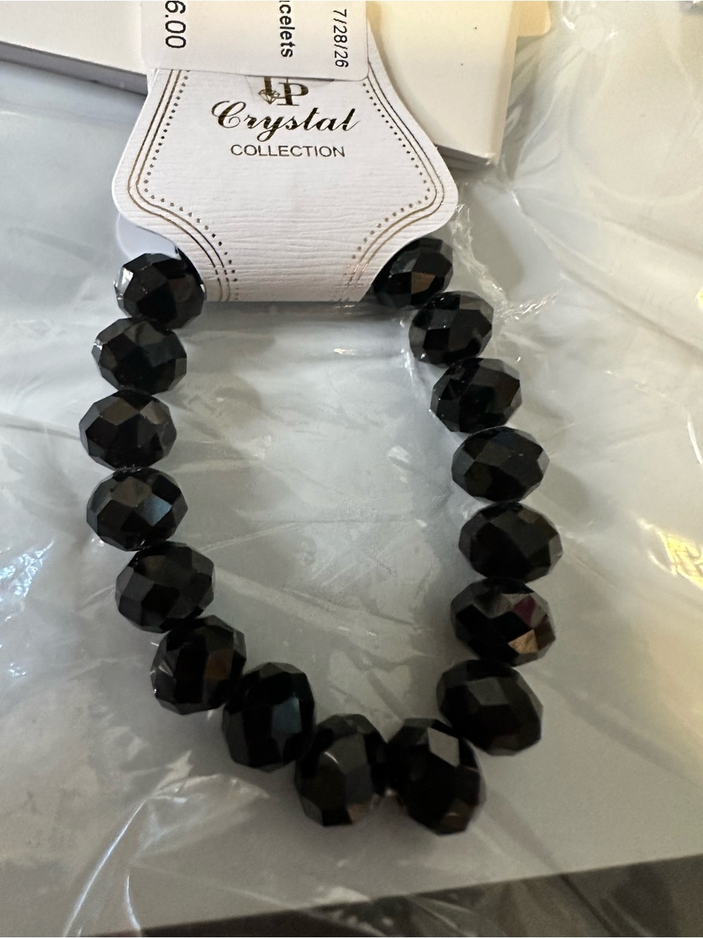 Black Faceted Bead Bracelet